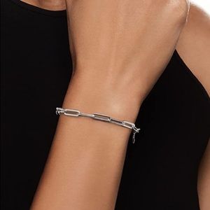 Silver Paperclip Chain Link Bracelet